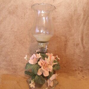 Vintage Small Hurricane on Pedistal Candle Holder